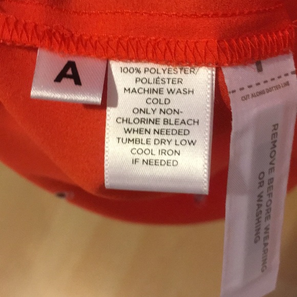 Barely worn, bright orange print popover blouse. - Picture 6 of 6